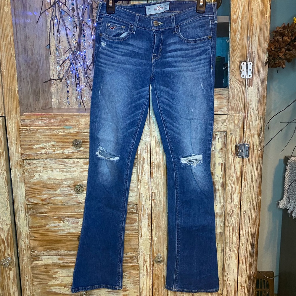 Hollister Low-Waisted Boot-cut Blue Jeans